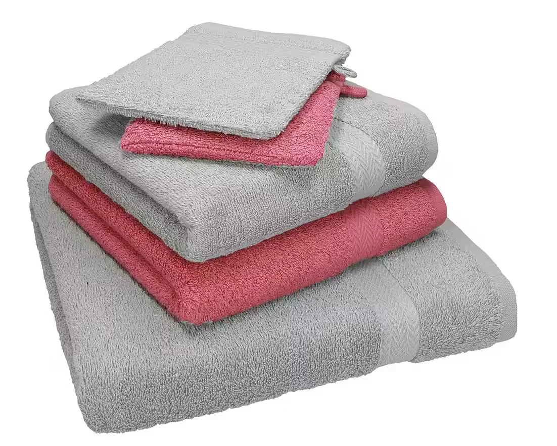 BETZ 5-tlg Handtuch-Set 100% Baumwolle: Duschtuch, Handtücher