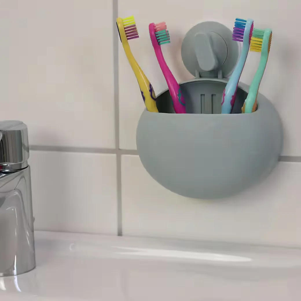 Lantelme Zahnbürstenhalter 2er Set Saugnapf Utensilienhalter Bad