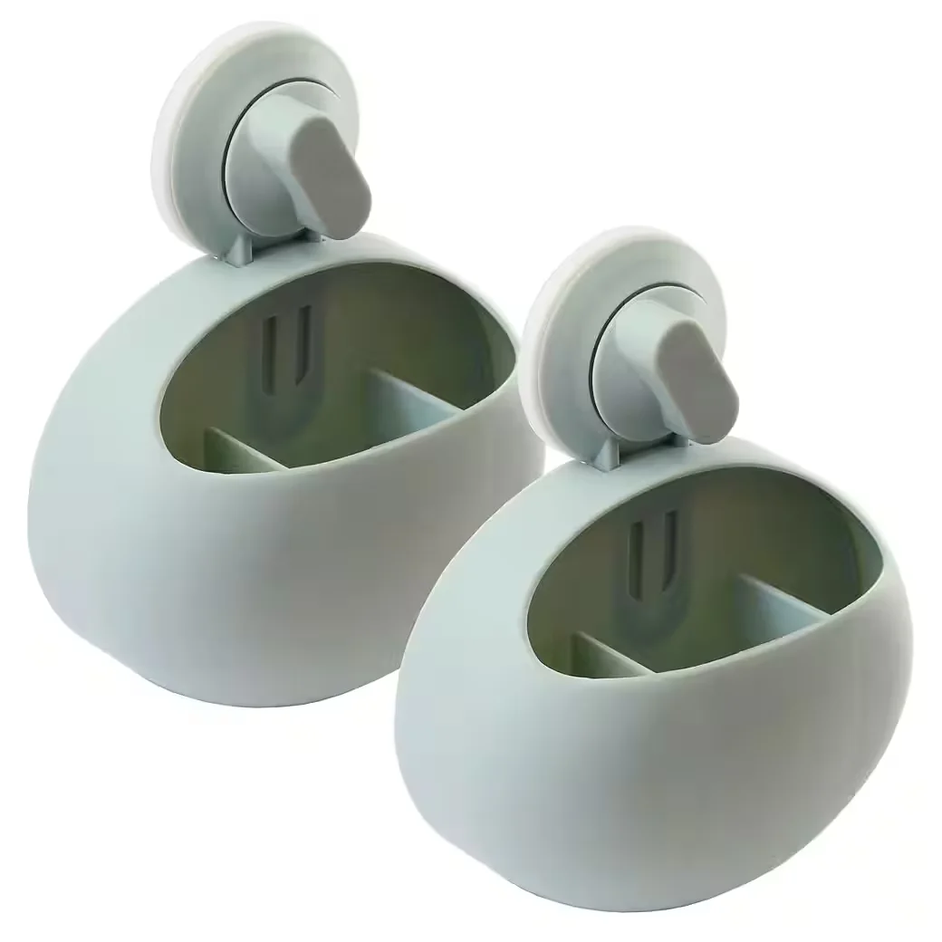 Lantelme Zahnbürstenhalter 2er Set Saugnapf Utensilienhalter Bad