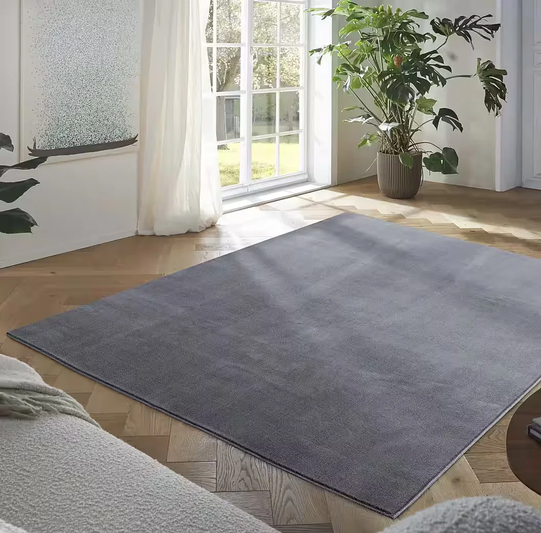 TARACARPET Madrid Uni Kurzflor Teppich einfarbig modern Wohnzimmer