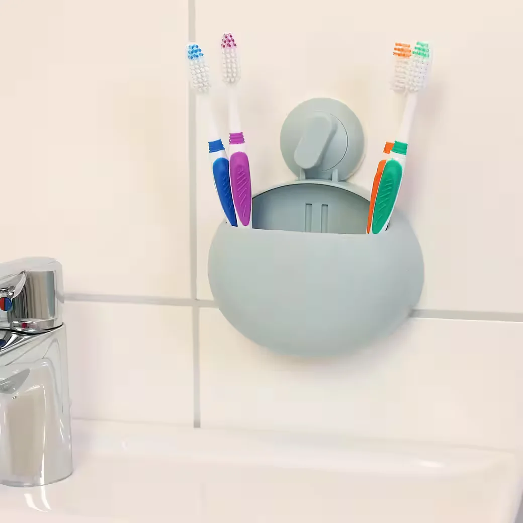 Lantelme Zahnbürstenhalter 2er Set Saugnapf Utensilienhalter Bad