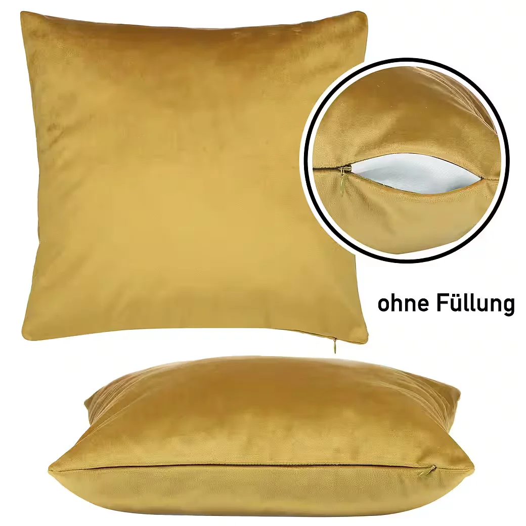 BARBONS Kissenbezug aus Samt, weiche dekorative Kissenhülle für Sofa