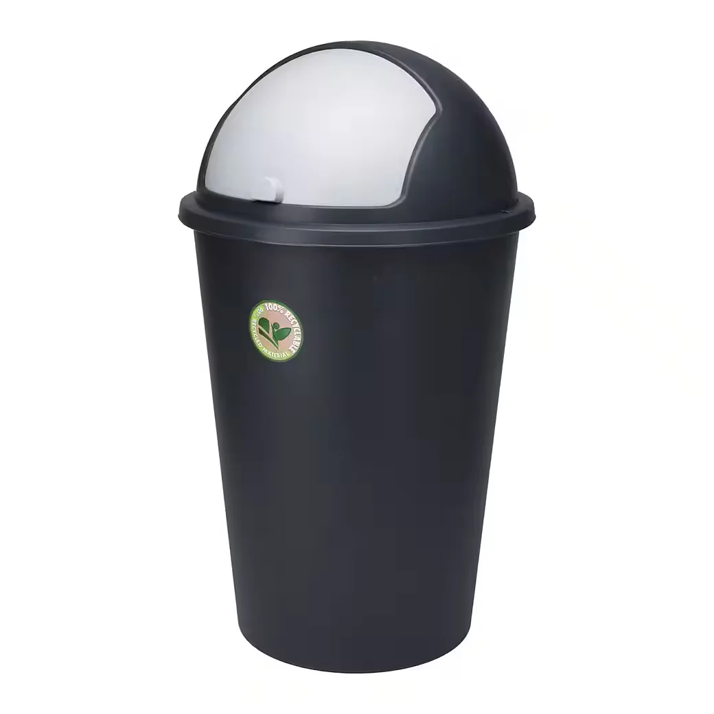 MOJAWO Aschenbecher Mülleimer 50L mit Schwingdeckel Abfalleimer