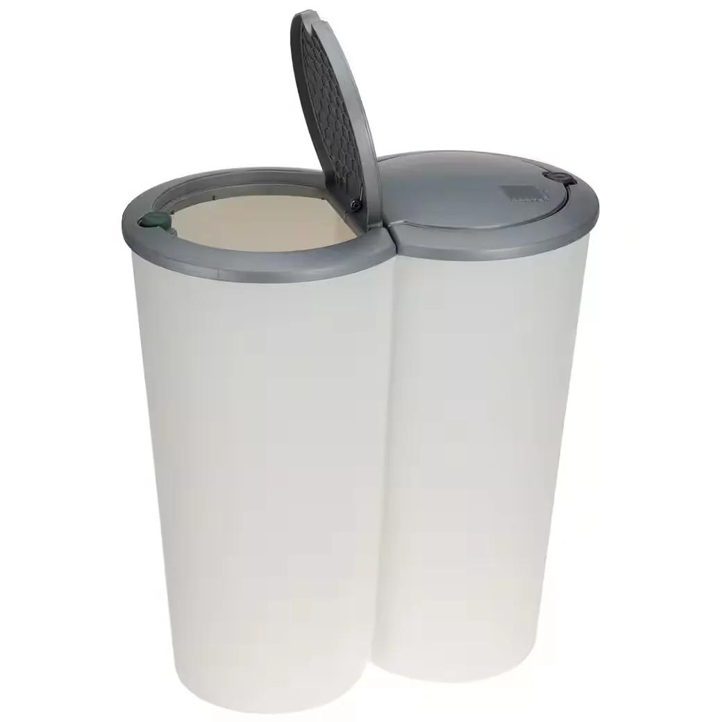 STORAGE SOLUTIONS Mülleimer Abfalleimer mit Pop-Up-Deckel 2 Fächer