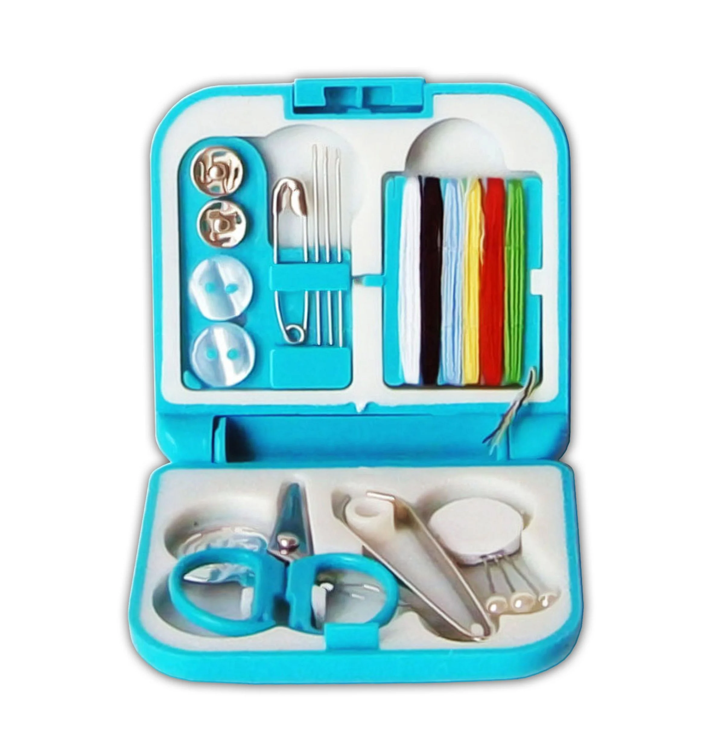 EDCO Reisenähset 14 tlg Nähkästchen Box Garnset Blau