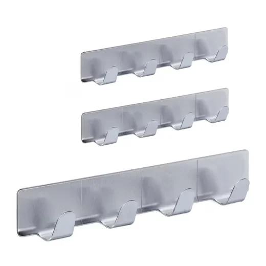 Relaxdays Hakenleiste selbstklebend 6er Set Wandhaken Leiste