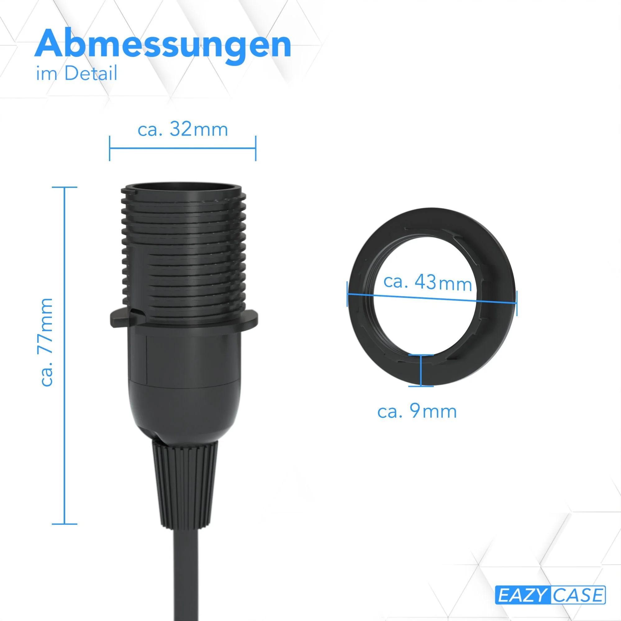 EAZY CASE E14 Lampenfassung Lampensockel mit Schalter 5 m Kabel