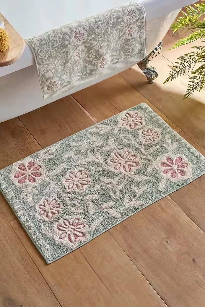 NEXT Badematte aus Baumwolle mit floralem Blumenmuster