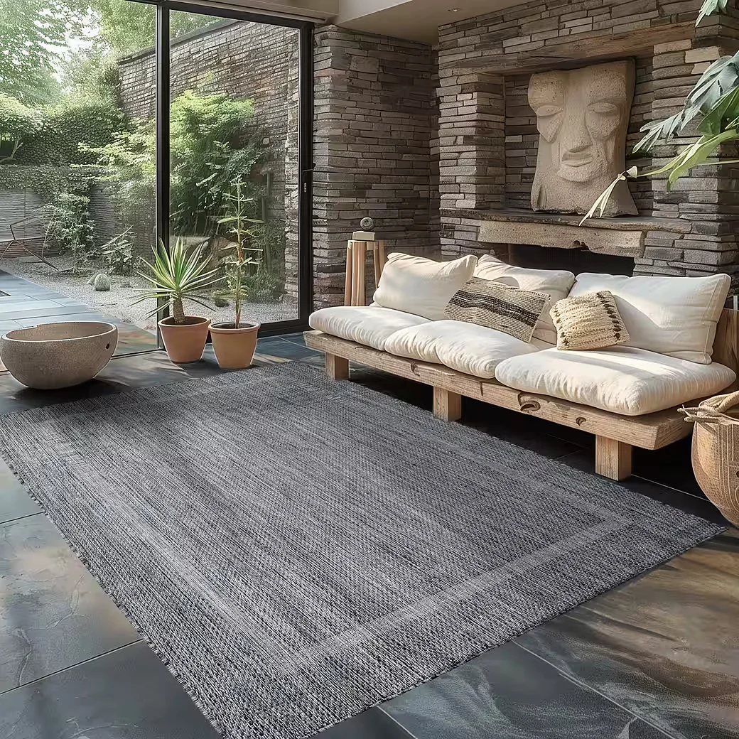 CARPETTEX Outdoorteppich einfarbig Unicolor wetterfest rutschfest