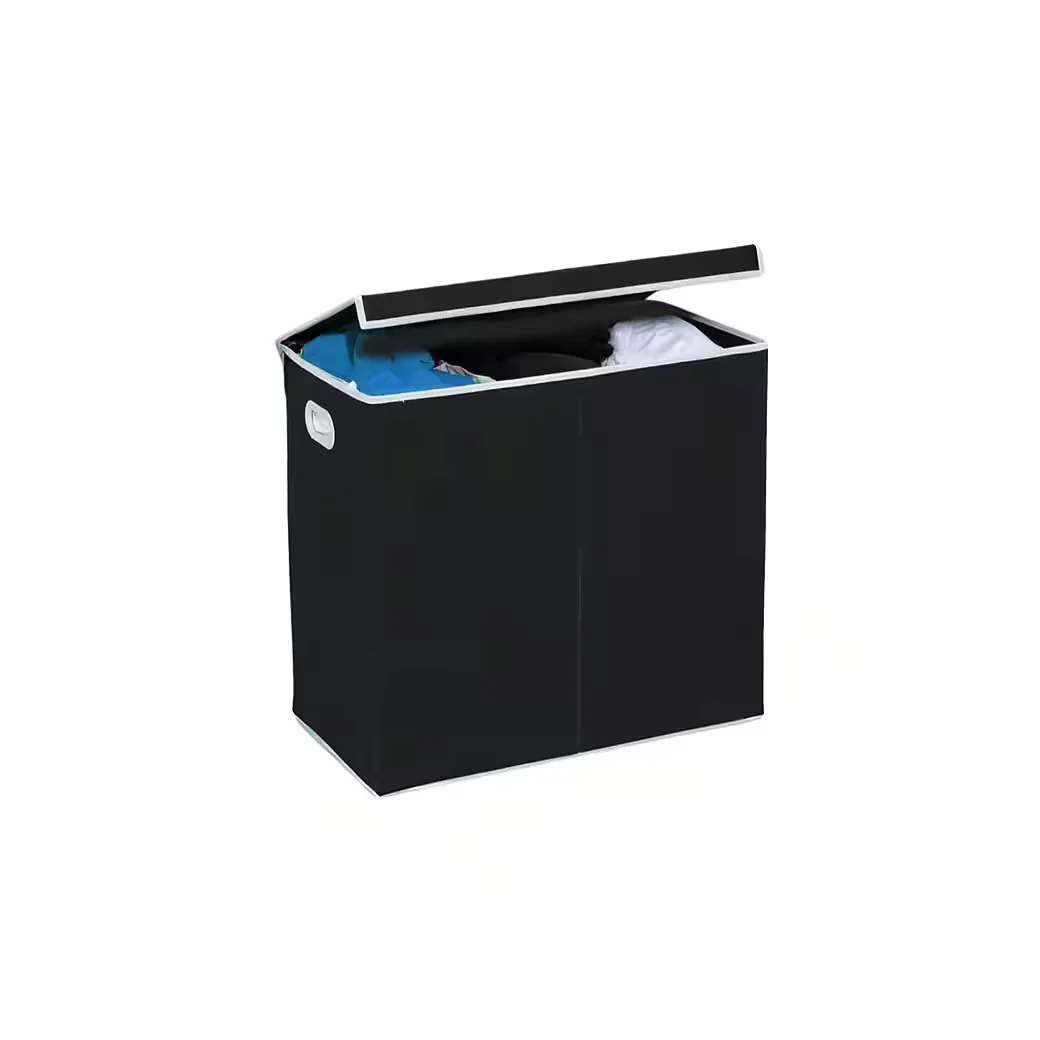 COFI 1453 Wäschesammler 3 Fächer 156 L mit Deckel, Magnetverschluss