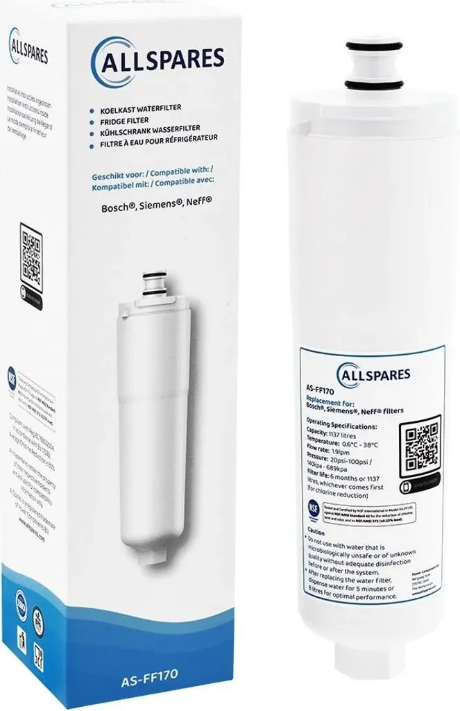 AllSpares Kühlschrank Wasserfilter RWF2700A, AS-FF170 kompatibel