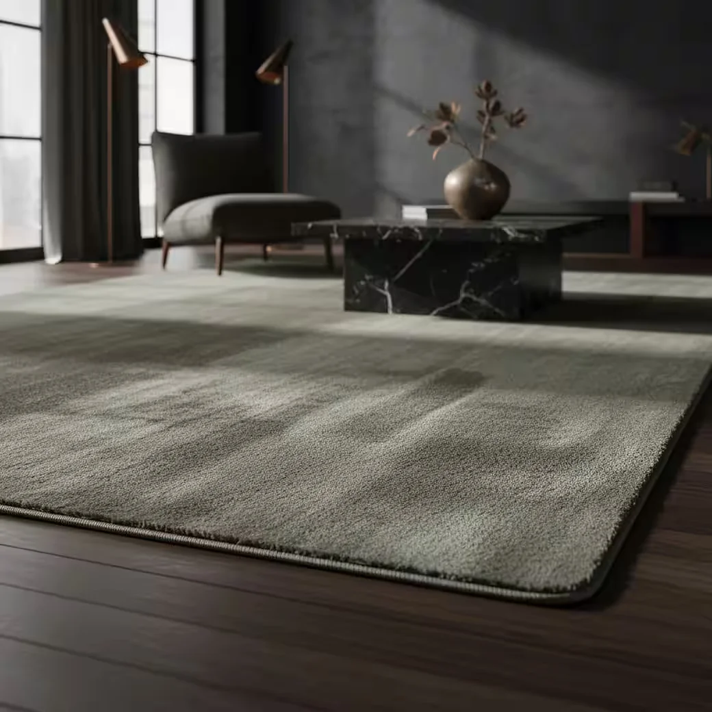 KADIMA DESIGN Teppich ISAR waschbar Uni für Wohnzimmer Schlafzimmer