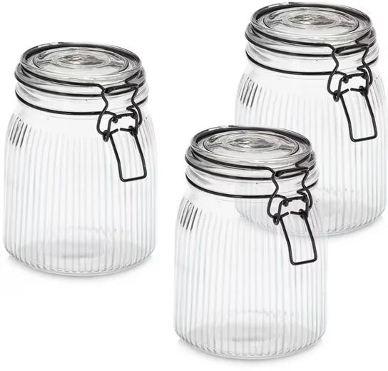 ZELLER PRESENT Vorratsgläser Set 3-teilig mit Bügelverschluss