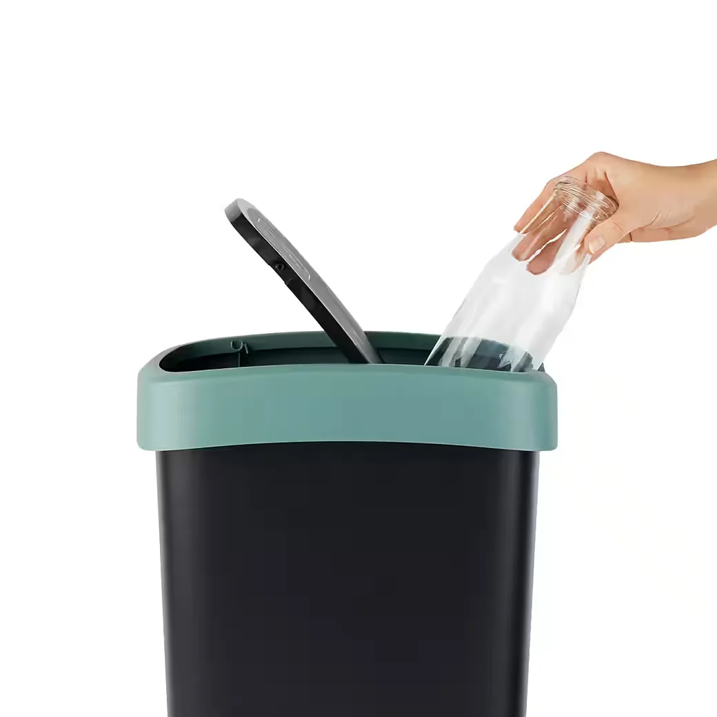ROTHO Twist Mülleimer 3er-Set je 50 l mit Deckel, PP, BPA-frei
