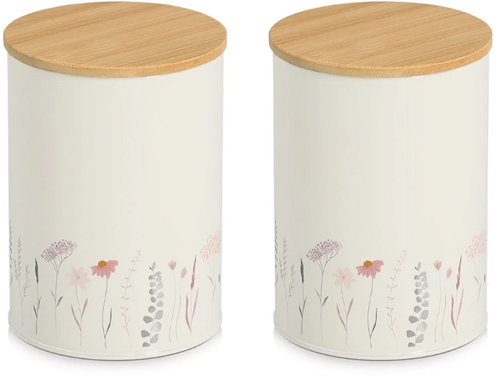 ZELLER PRESENT Vorratsdosen Flowers 2er Set Aufbewahrung Küche
