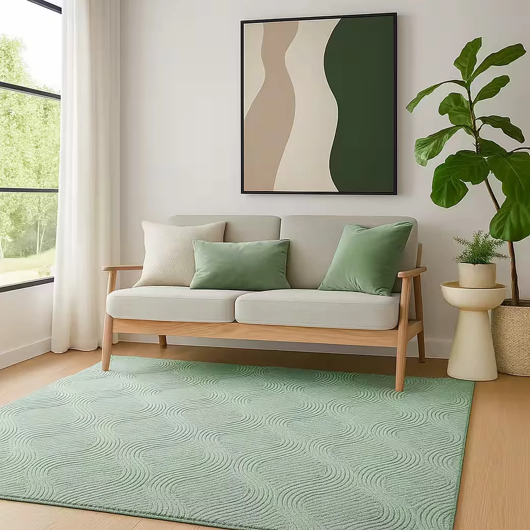 TACA HOME Kurzflor Teppich in Hasenfell Optik weich modern