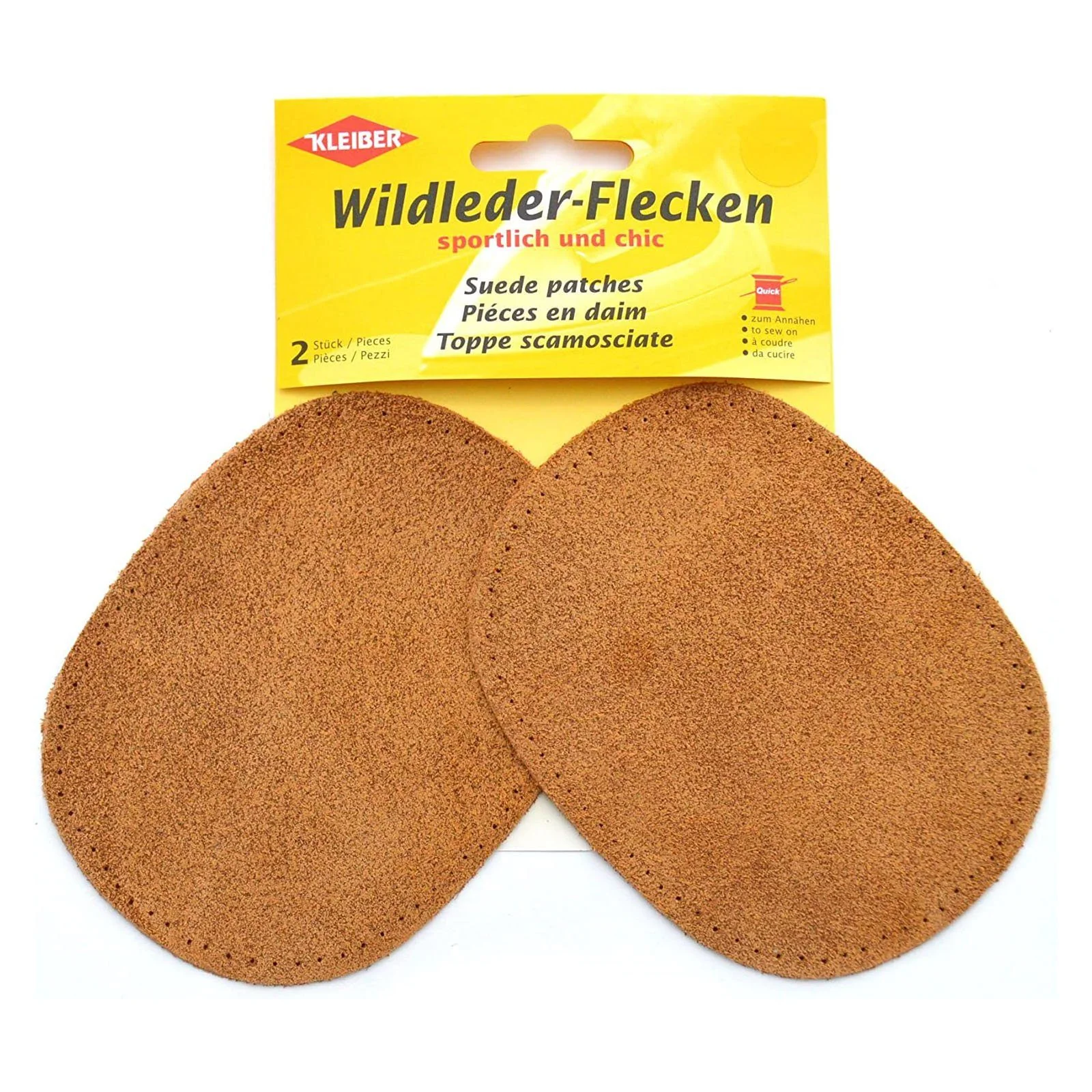 KLEIBER Wildleder Aufnähflecken 100 x 125 mm braun