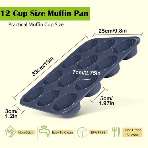 LUXUSKOLLEKTION Silikon Muffinform 12er Antihaft 33x25x3 cm Backform