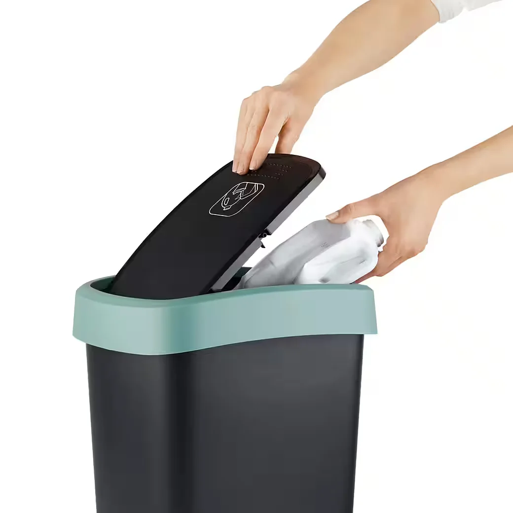 ROTHO Twist Mülleimer 3er-Set je 50 l mit Deckel, PP, BPA-frei