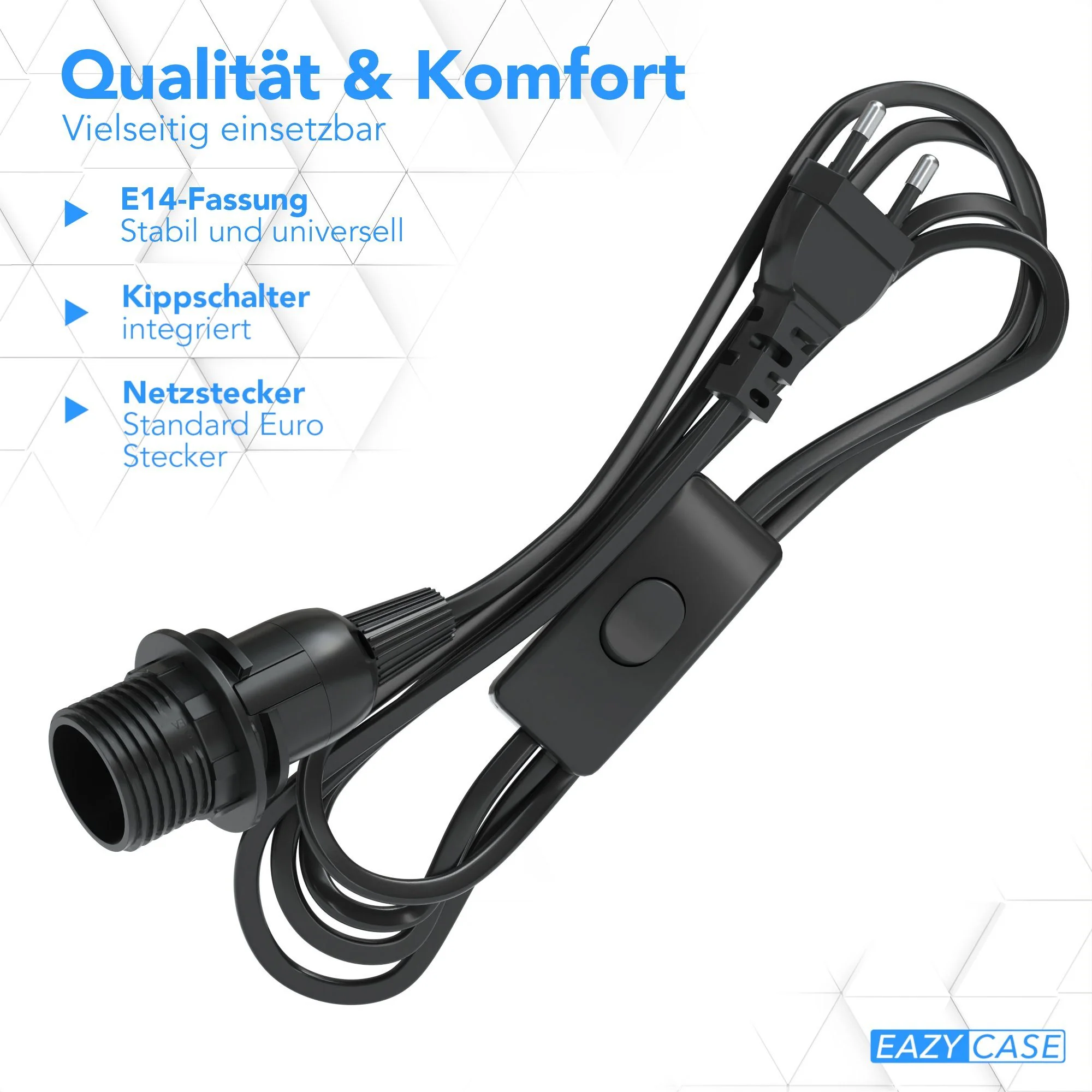 EAZY CASE E14 Lampenfassung Lampensockel mit Schalter 5 m Kabel