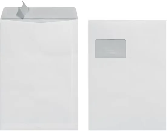 HERLITZ Versandtaschen C4 mit Fenster haftklebend 90 g/qm VE 10 weiß