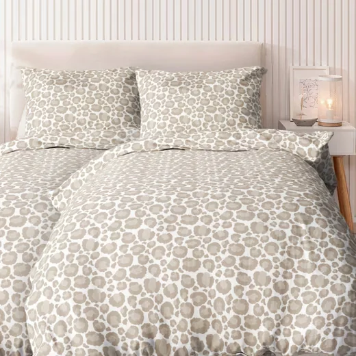 MTONLINEHANDEL Bettwäsche Leo Adventure Renforce weiss beige braun