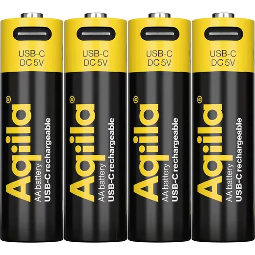 AQIILA AA USB-C Akkus Li-Ion 2000 mAh 1.5 V 4er Pack AQ200AA367C4