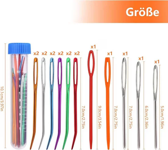 TRENDS FOR LIVING Garnnadel-Set 17 Stück Stopfnadeln gebogene Spitze